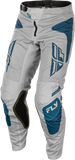 Fly Racing Kinetic Mesh Sym Pants Grey/Blue Size 30 - Lightweight Motorcycle Gear with BOA® Fit System