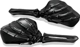 Kuryakyn 5 in. Skeleton Hand Mirrors, Black/Black, Model 1758