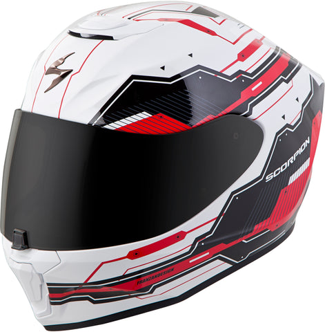 Exo R420 Full Face Helmet Techno White/Red Lg