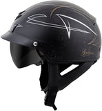 Exo C110 Open Face Helmet Pinstripe Black/Gold Xs