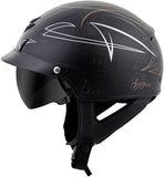 Exo C110 Open Face Helmet Pinstripe Black/Gold Sm