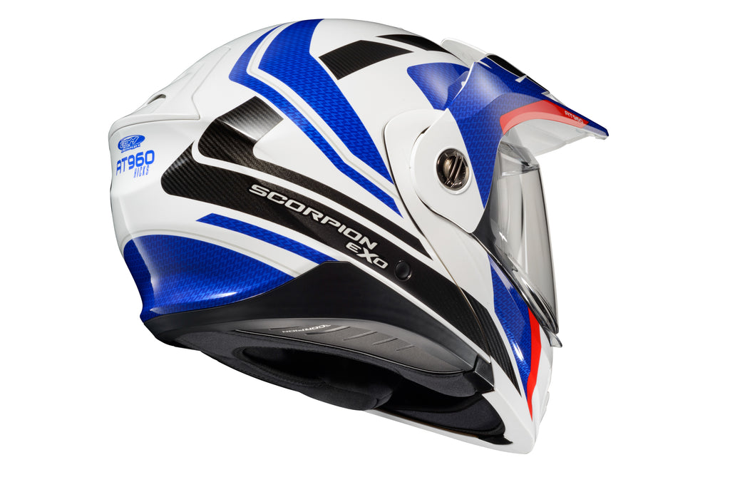 Scorpion EXO-AT960 Modular Helmet Hicks White Blue 2x