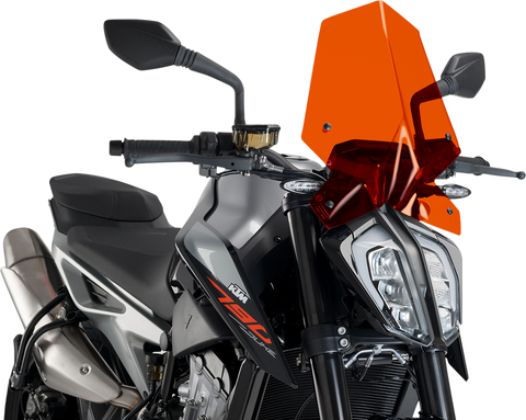 PUIG HI-TECH PARTS New Generation Windscreen - Orange - KTM 9668T