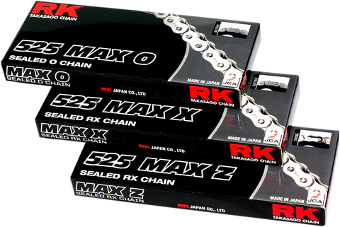 RK 525 Max X - Chain - 120 Links - Black & Chrome 525MAXX-120-BC