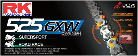 RK 525 GXW - Drive Chain - 114 links 525GXW-114