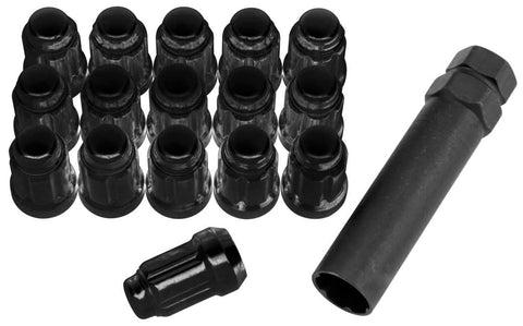 SPLINE LUG NUTS 12X1.5 BLACK