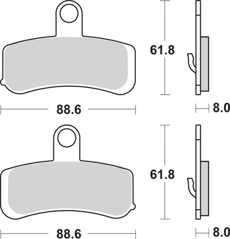 SBS Sintered Brake Pads - Harley-Davidson 853H.HS