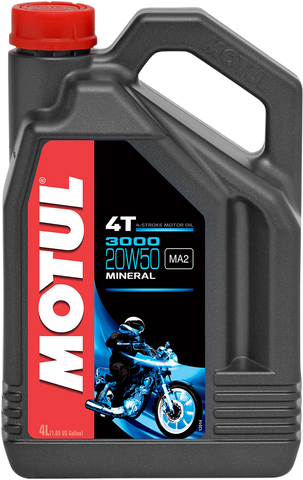 MOTUL 3000 Mineral 4T Engine Oil - 20W-50 - 1 U.S. gal. 107319