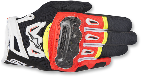 ALPINESTARS SMX-2 Air Carbon V2 Gloves - Black/Red/White/Yellow - Large 3567717-1325-L