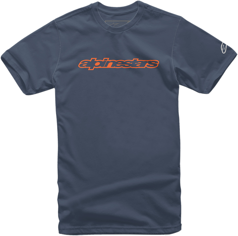 ALPINESTARS Wordmark T-Shirt - Navy/Orange - 2XL 10367201573212X