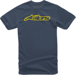 ALPINESTARS Blaze Classic T-Shirt - Navy/Yellow - Large 1032720327050L