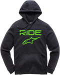 ALPINESTARS Ride 2.0 Fleece Hoodie - Black/Green - 2XL 11195100010602X