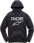 ALPINESTARS Ride 2.0 Fleece Hoodie - Black/White - Medium 1119510001020M