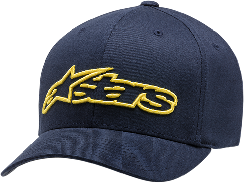 ALPINESTARS Blaze Flexfit® Hat -Navy/Yellow - Large/XL 1039810057050LX