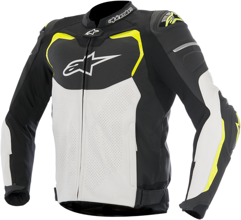 ALPINESTARS GP Pro Airflow Leather Jacket - Black/White/Yellow - US 48 / EU 58 3105116-125-58