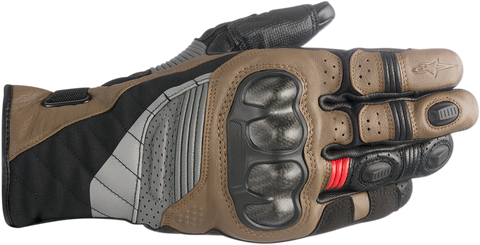 ALPINESTARS Belize Drystar® Gloves - Black/Brown/Red - Small 3526718-1813-S