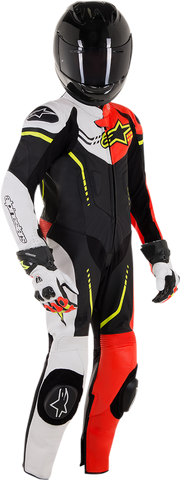 ALPINESTARS Youth GP Plus 1-Piece Leather Suit - Black/White/Red/Yellow - US 28 / EU 150 31405181236150
