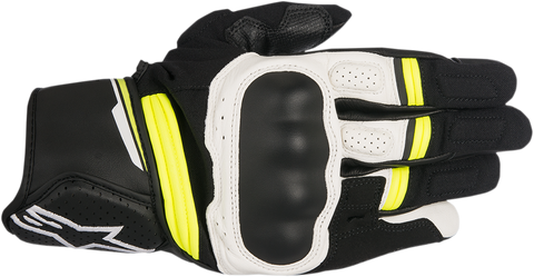 ALPINESTARS Booster Gloves - Black/White/Yellow - Large 3566917-125-L