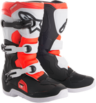 ALPINESTARS Tech 3S Boots - Black/White/Fluorescent Red - US 2 2014018-1231-2