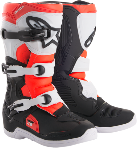 ALPINESTARS Tech 3S Boots - Black/White/Fluorescent Red - US 5 2014018-1231-5