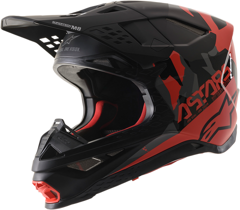 ALPINESTARS Supertech M8 Helmet - Echo - MIPS® - Black/Red/Gloss - Small 8302621-1116-SM