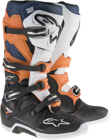 ALPINESTARS Tech 7 Enduro Boots - Black/Orange/White - US 9 2012114-1427-9