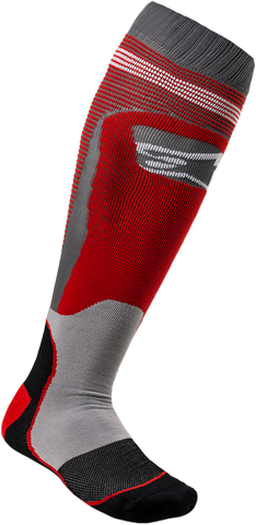ALPINESTARS MX Plus 1 Socks - Red/Gray - Large/2XL 4701820-318-L2X