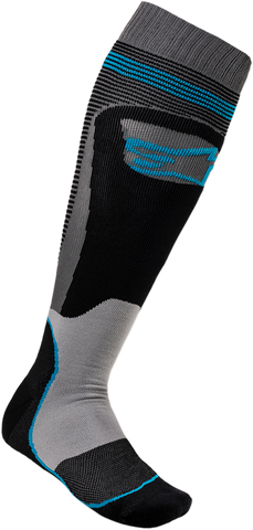 ALPINESTARS MX Plus 1 Socks - Black/Cyan - Large/2XL 4701820-1079L2X