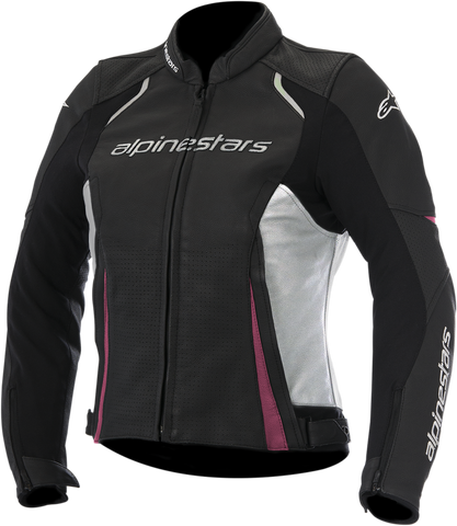 ALPINESTARS Stella Devon Airflow Leather Jacket - Black/White/Pink - US 2 / EU 38 3112116-1239-38