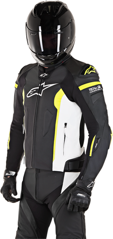 ALPINESTARS Missile Leather Jacket - Black/White/Yellow - US 42 / EU 52 3100118-1260-52
