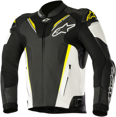 ALPINESTARS Atem v3 Leather Jacket - Black/White/Yellow - US 42 / EU 52 3106518-125-52