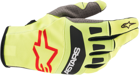 ALPINESTARS Techstar Gloves - Yellow/Black/Red - Small 3561021-503-SM