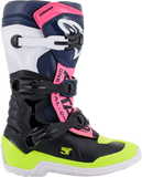 ALPINESTARS Tech 3S Boots - Black/Blue/Pink/White/Yellow - US 2 2014018-1176-2