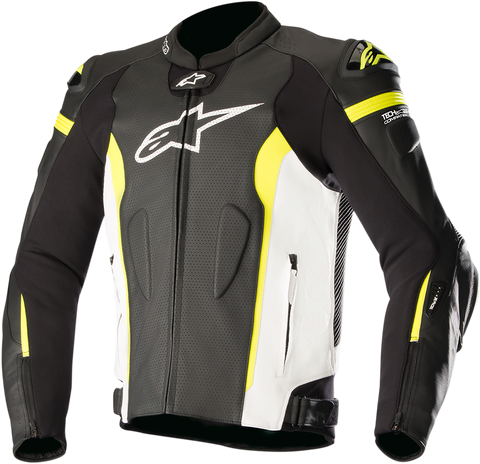 ALPINESTARS Missile Leather Jacket - Black/White/Yellow - US 50 / EU 60 3100118-1260-60