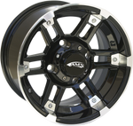 AMS Wheel - Rear - Machined Black - 12x7 - 4/110 - 2+5 2744-031AB