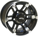AMS Wheel - Front/Rear - Machined Black - 12x7 - 4/4 - 3+4 0230-0759