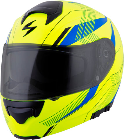 Exo Gt3000 Modular Helmet Sync Neon/Blue Sm