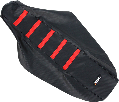 MOOSE RACING Ribbed Seat Cover - Black Cover/Red Ribs - Honda CR12500-331RT