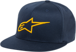 ALPINESTARS Ageless Flat Bill Hat - Navy/Gold - Small/Medium 1035810157059SM