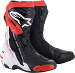 ALPINESTARS Supertech Boots - Black/White/Red - US 9 / EU 43 2220021-123-43