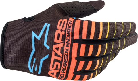 ALPINESTARS Youth Radar Gloves - Blue/Yellow/Coral - 2XS 3541822-1534-2X