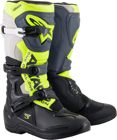 ALPINESTARS Tech 3 Boots - Black/Gray/Yellow Fluorescent - US 8 2013018-1055-8