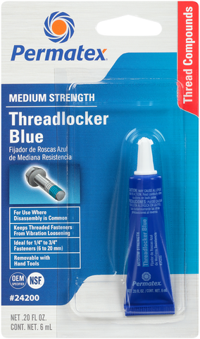 PERMATEX 242 Threadlocker - Blue - 0.2 U.S. fl oz. 24200