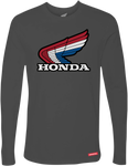 HONDA APPAREL Honda Wing Long-Sleeve T-Shirt - Charcoal - Medium NP21S-M3023-M