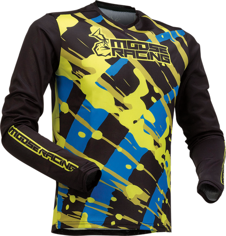 MOOSE RACING Youth Agroid Mesh Jersey - Blue/Hi-Vis - Small 2912-2165