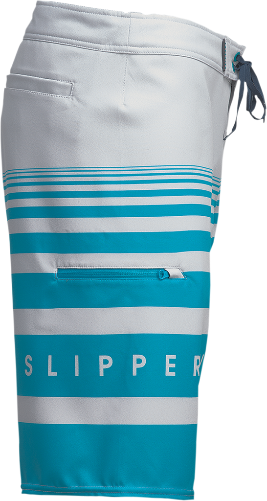 SLIPPERY Glide Board Shorts - Gray/Aqua - US 28 3230-0241