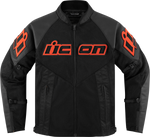 ICON Mesh AF™ Leather Jacket - Black/Red - XL 2810-3910