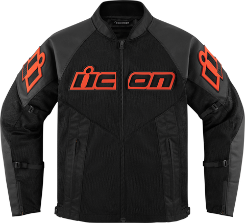 ICON Mesh AF™ Leather Jacket - Black/Red - XL 2810-3910