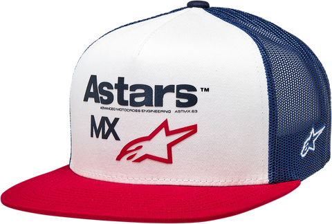 ALPINESTARS First Moto Trucker Hat - White/Navy/Red - One Size 1212813702074OS