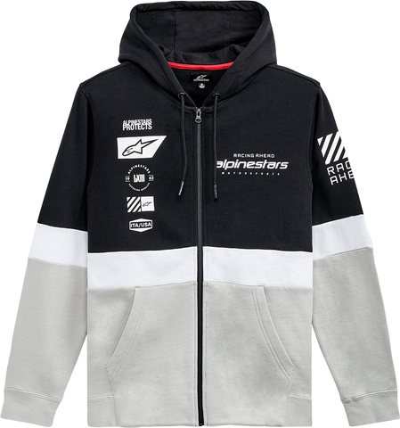 ALPINESTARS Position Zip Hoodie - Black/White - 2XL 12125302211092X